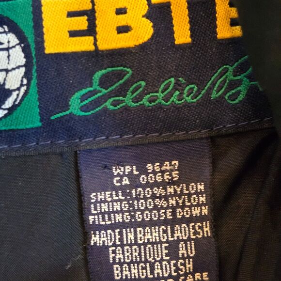 Vintage Eddie Bauer Ebtek Goose Down Puffer Coat Mens M Jacket Green Black 90s - Picture 7 of 12